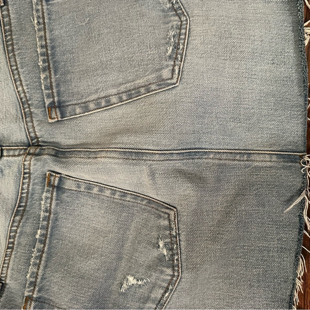 Frame Le High 'N' Tight Denim Mini Skirt | distressed jean skirt - Picture 10 of 11
